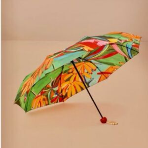 FARM Rio Banana Foliage Umbrella Tropical Plants Wood Beads Green Diameter 37.4"